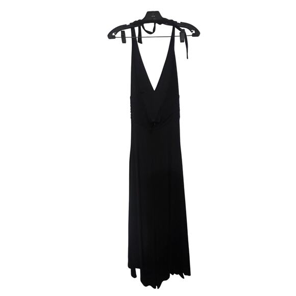 BCBGMAXAZRIA Black Halter Midi Evening Dress Size Small - Picture 2 of 3